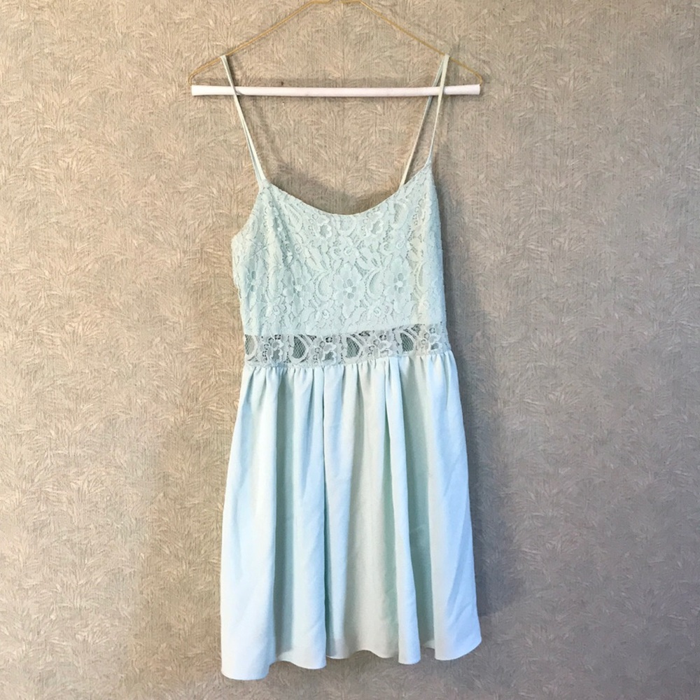 Divided teal lace summery dress